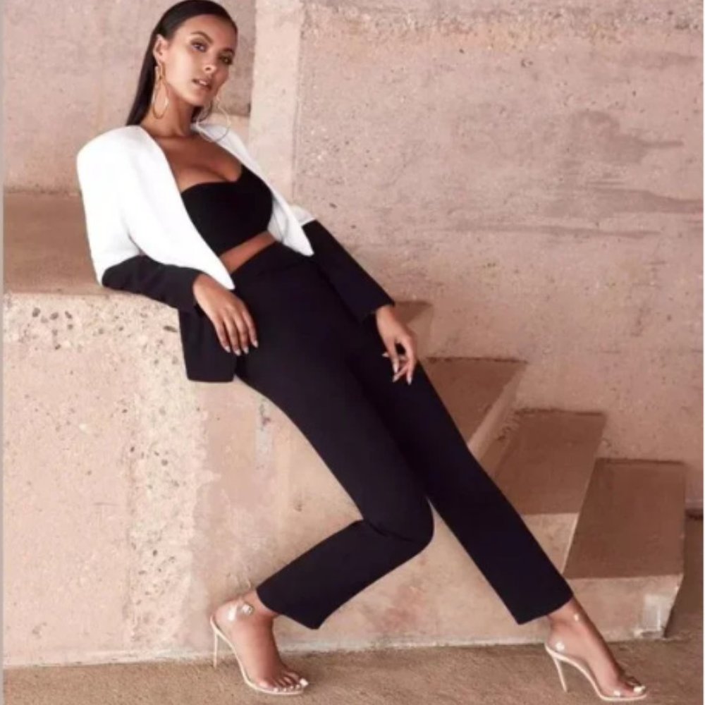 House of CB Mereil Tuxedo Pants in Black sz L